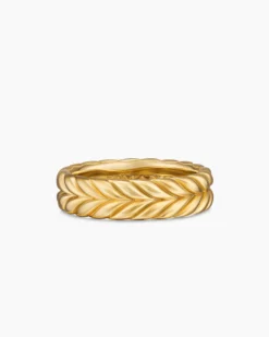 Chevron Band Ring 18K Yellow Gold, 6.2mm