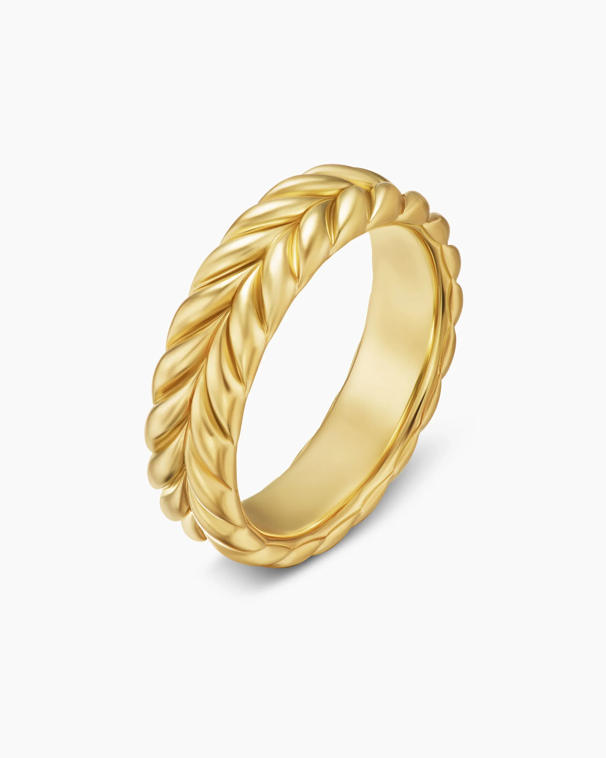 Chevron Band Ring 18K Yellow Gold, 6.2mm