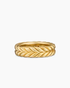 Chevron Band Ring 18K Yellow Gold, 6.2mm