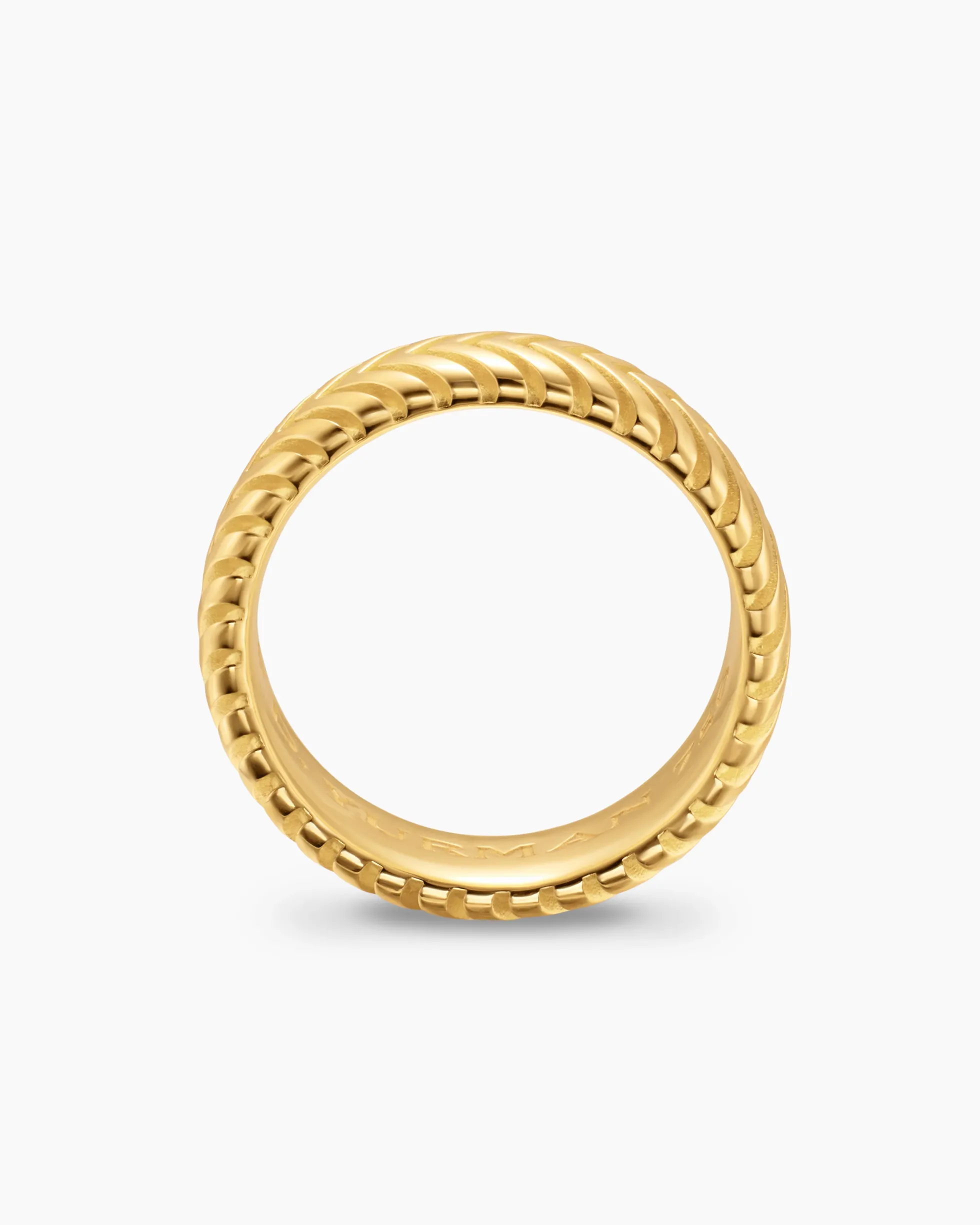 Chevron Band Ring 18K Yellow Gold, 8mm