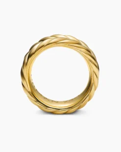Chevron Band Ring 18K Yellow Gold, 9mm