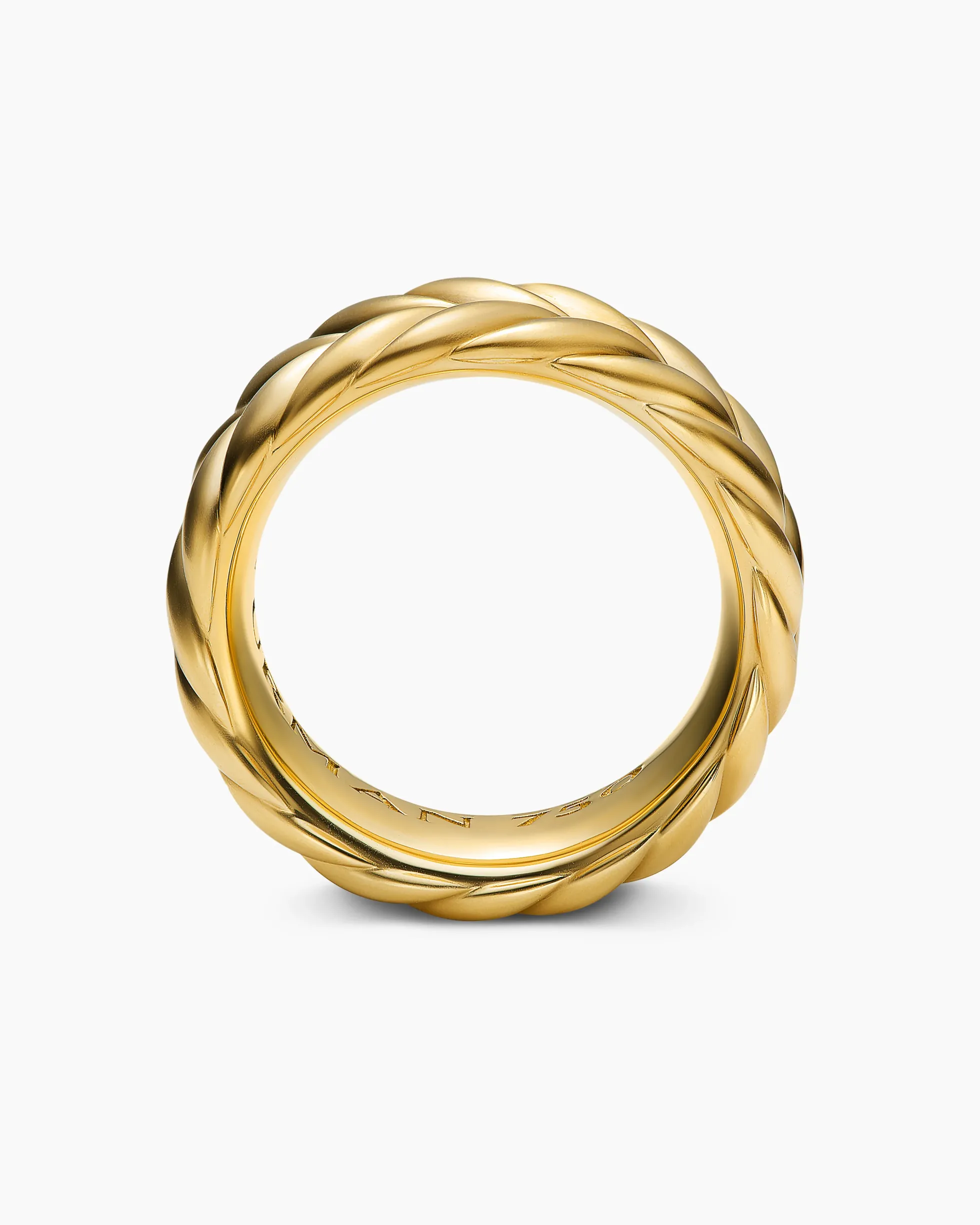 Chevron Band Ring 18K Yellow Gold, 9mm