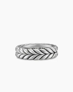 Chevron Band Ring Sterling Silver, 6.2mm
