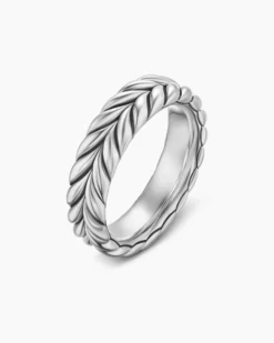 Chevron Band Ring Sterling Silver, 6.2mm