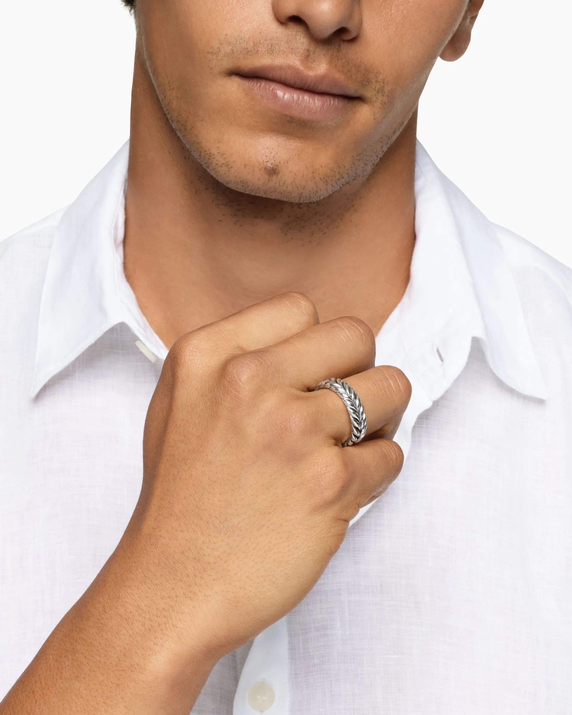 Chevron Band Ring Sterling Silver, 6.2mm