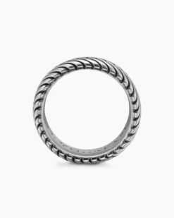 Chevron Band Ring Sterling Silver, 10mm