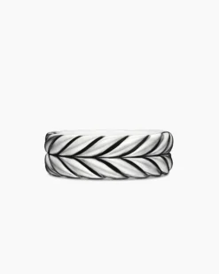 Chevron Band Ring Sterling Silver, 9mm