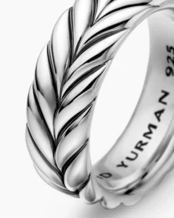 Chevron Band Ring Sterling Silver, 9mm