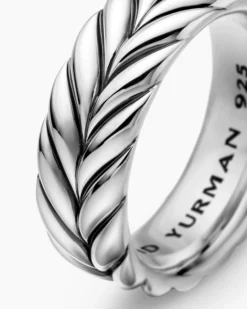 Chevron Band Ring Sterling Silver, 9mm