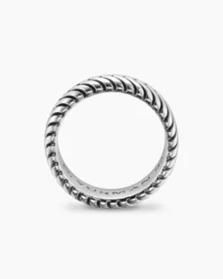 Chevron Band Ring Sterling Silver, 8mm