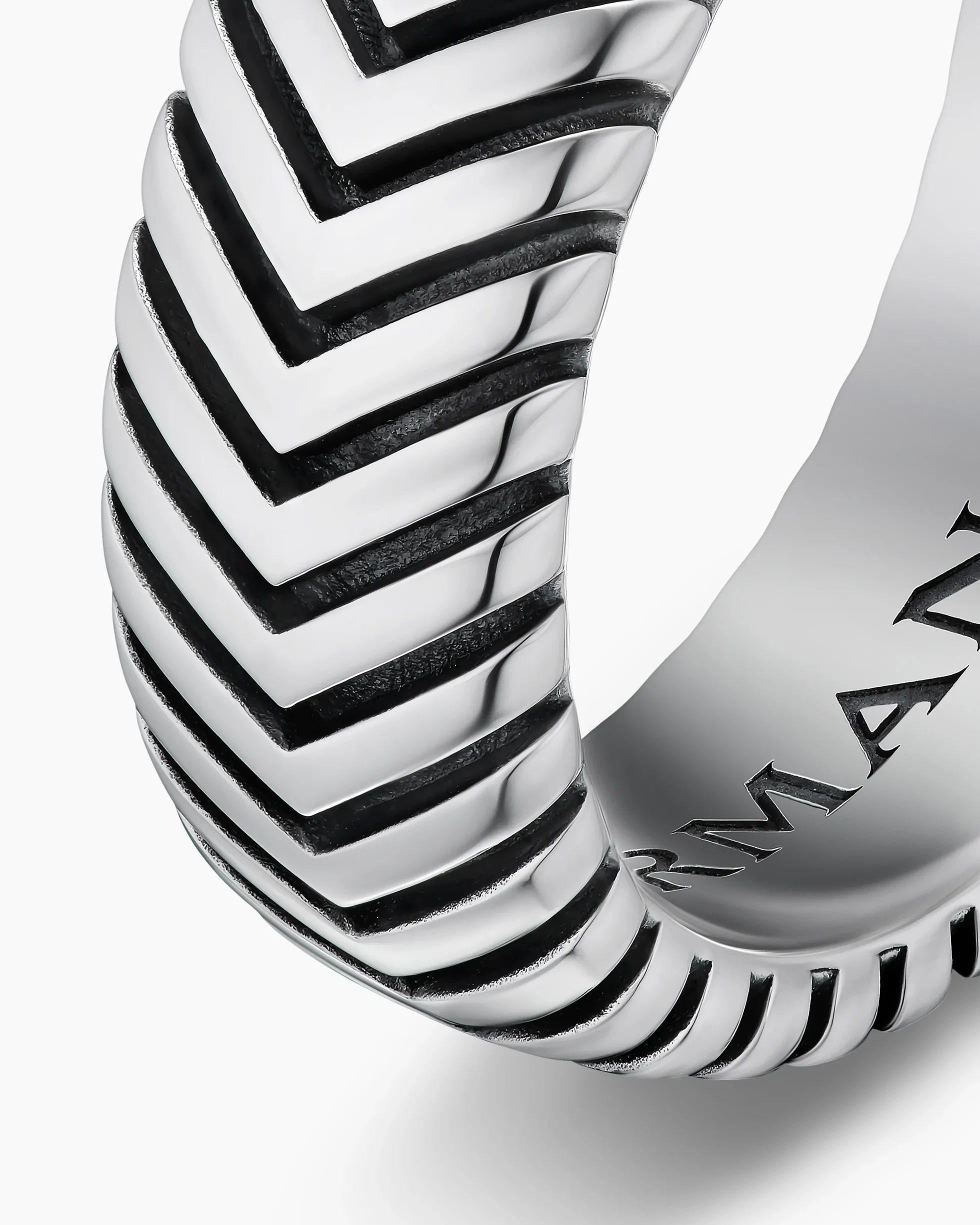 Chevron Band Ring Sterling Silver, 8mm