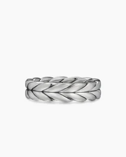 Chevron Band Ring Sterling Silver, 6mm