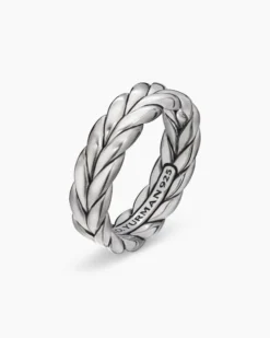 Chevron Band Ring Sterling Silver, 6mm