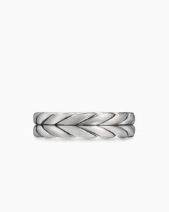 Chevron Band Ring Sterling Silver, 6mm