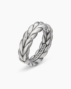 Chevron Band Ring Sterling Silver, 6mm
