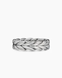 Chevron Band Ring Sterling Silver, 6mm