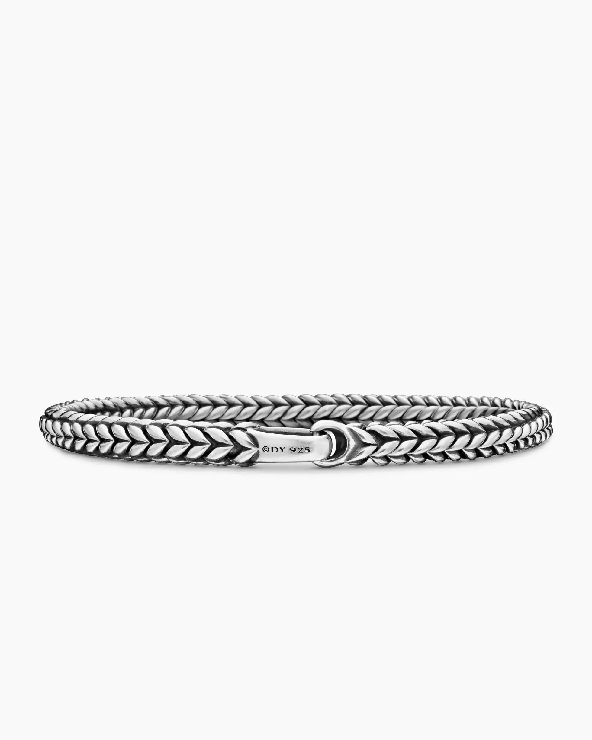 Chevron Bead Bracelet Sterling Silver, 6mm