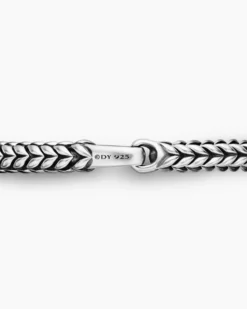Chevron Bead Bracelet Sterling Silver, 6mm