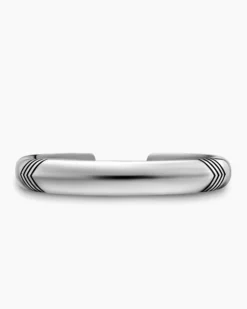 Chevron Bold Cuff Bracelet Sterling Silver, 12mm