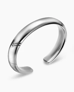 Chevron Bold Cuff Bracelet Sterling Silver, 12mm