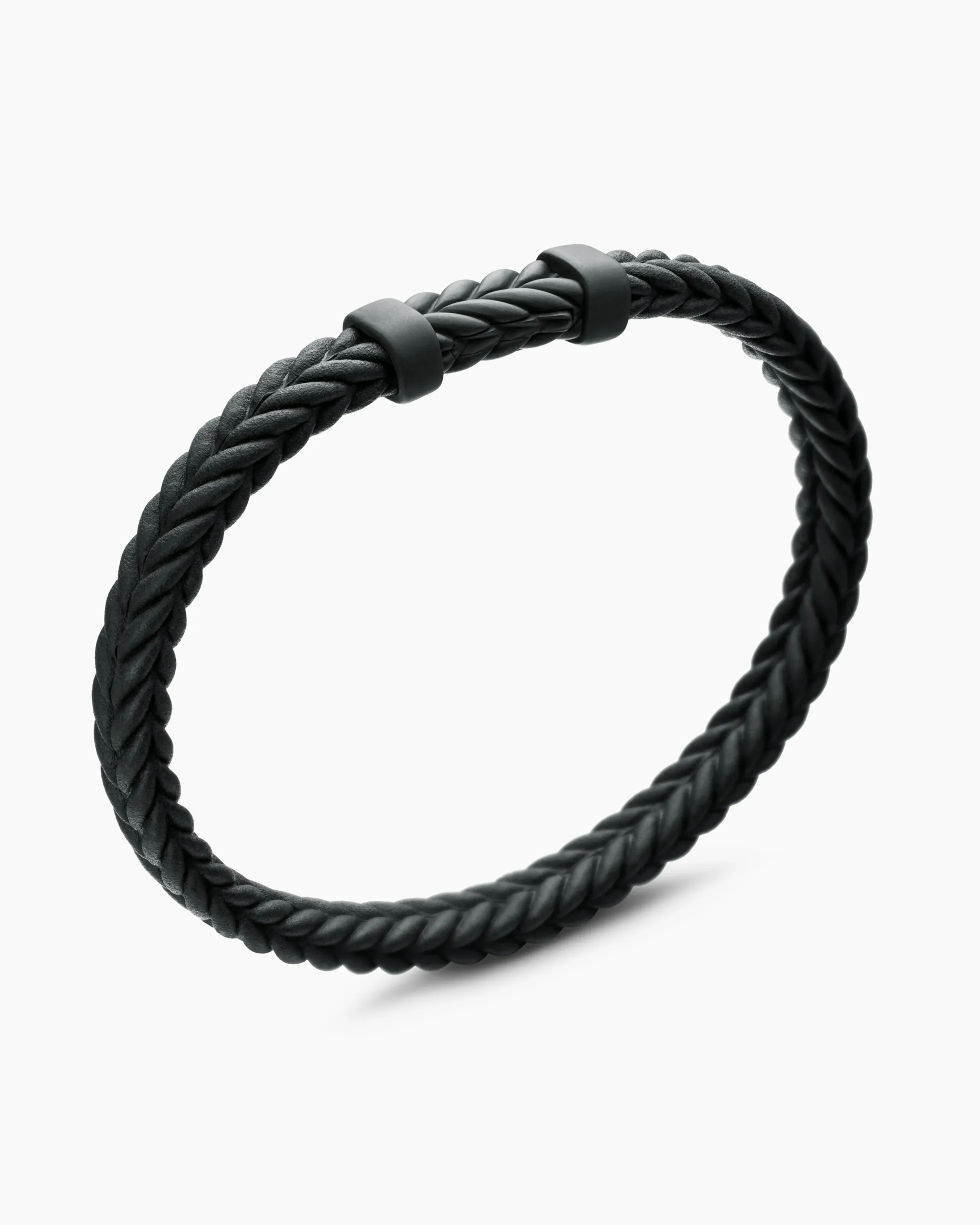 Chevron Bracelet Black Rubber with Black Titanium, 6mm