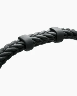 Chevron Bracelet Black Rubber with Black Titanium, 6mm