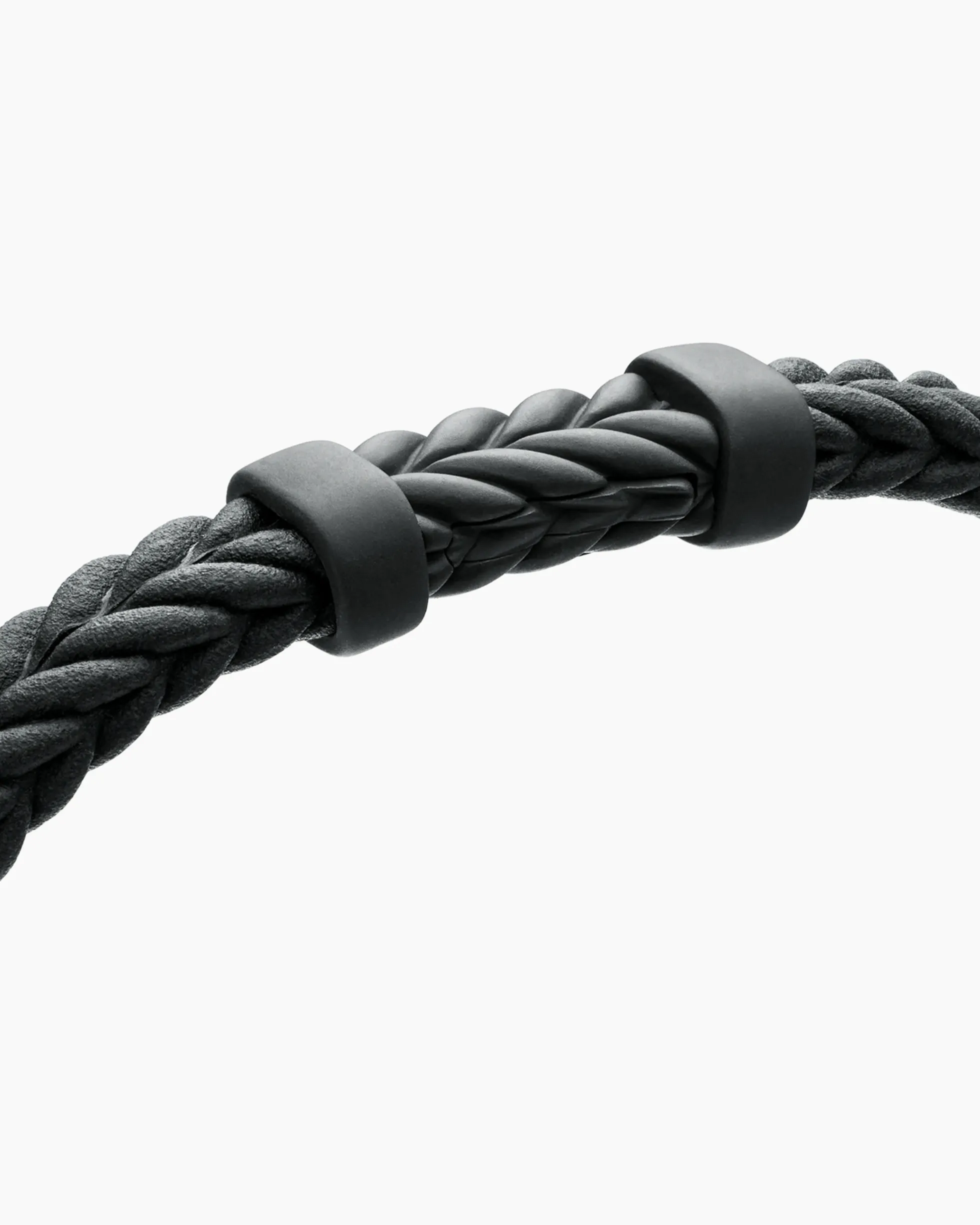 Chevron Bracelet Black Rubber with Black Titanium, 6mm