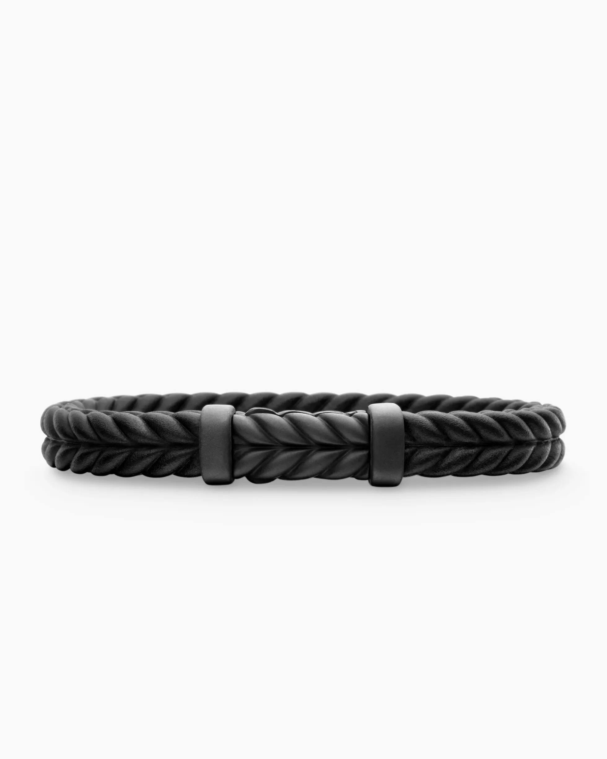 Chevron Bracelet Black Rubber with Black Titanium, 9mm