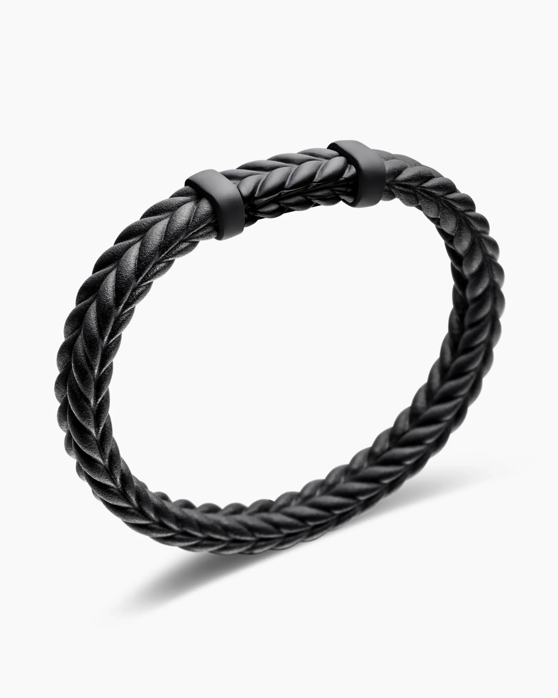 Chevron Bracelet Black Rubber with Black Titanium, 9mm