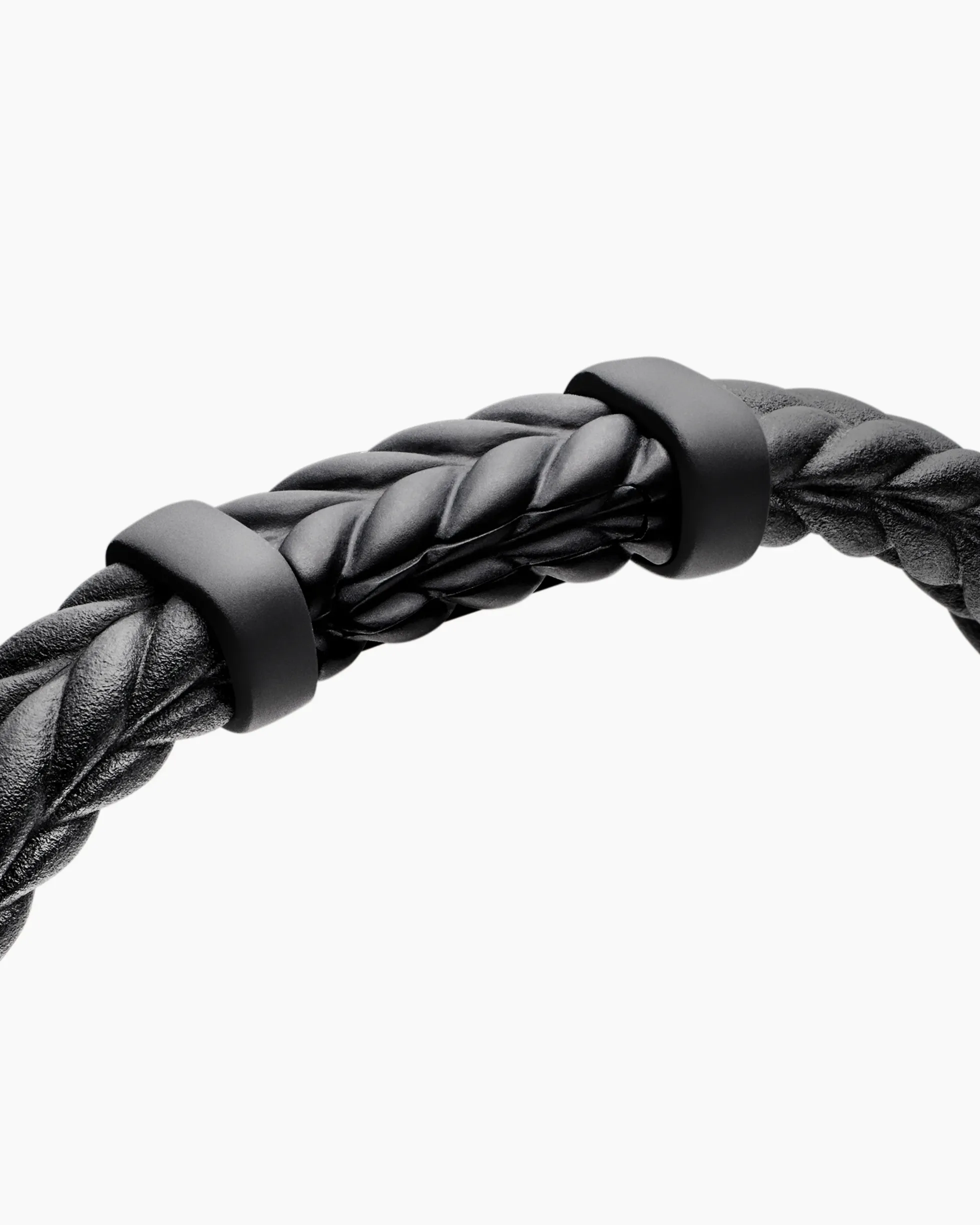 Chevron Bracelet Black Rubber with Black Titanium, 9mm