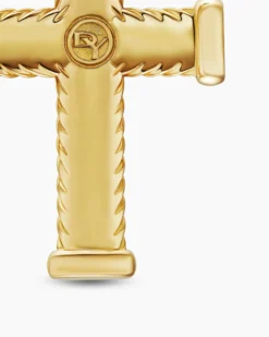 Chevron Cross Pendant 18K Yellow Gold with Diamonds, 33mm