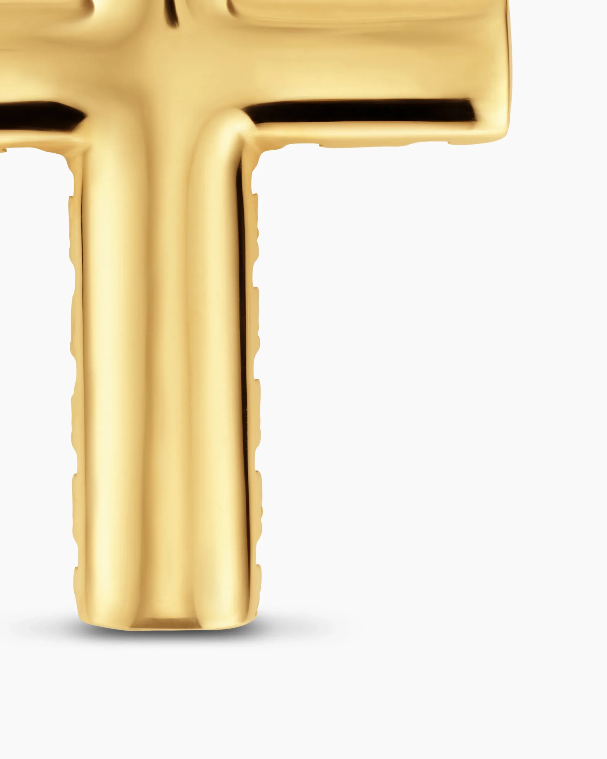 Chevron Cross Pendant 18K Yellow Gold with Diamonds, 36mm