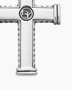 Chevron Cross Pendant Sterling Silver, 33mm