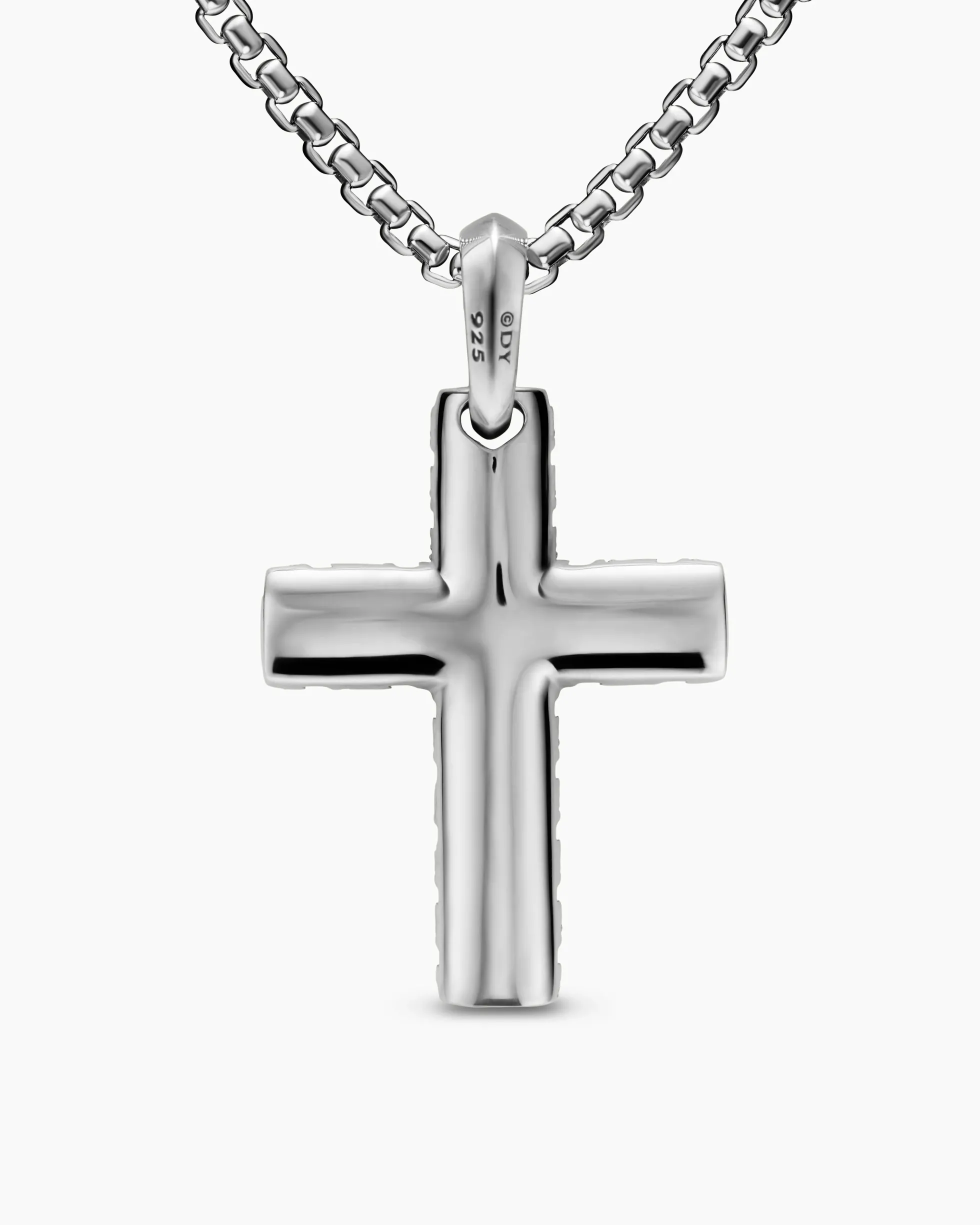 Chevron Cross Pendant Sterling Silver, 36mm