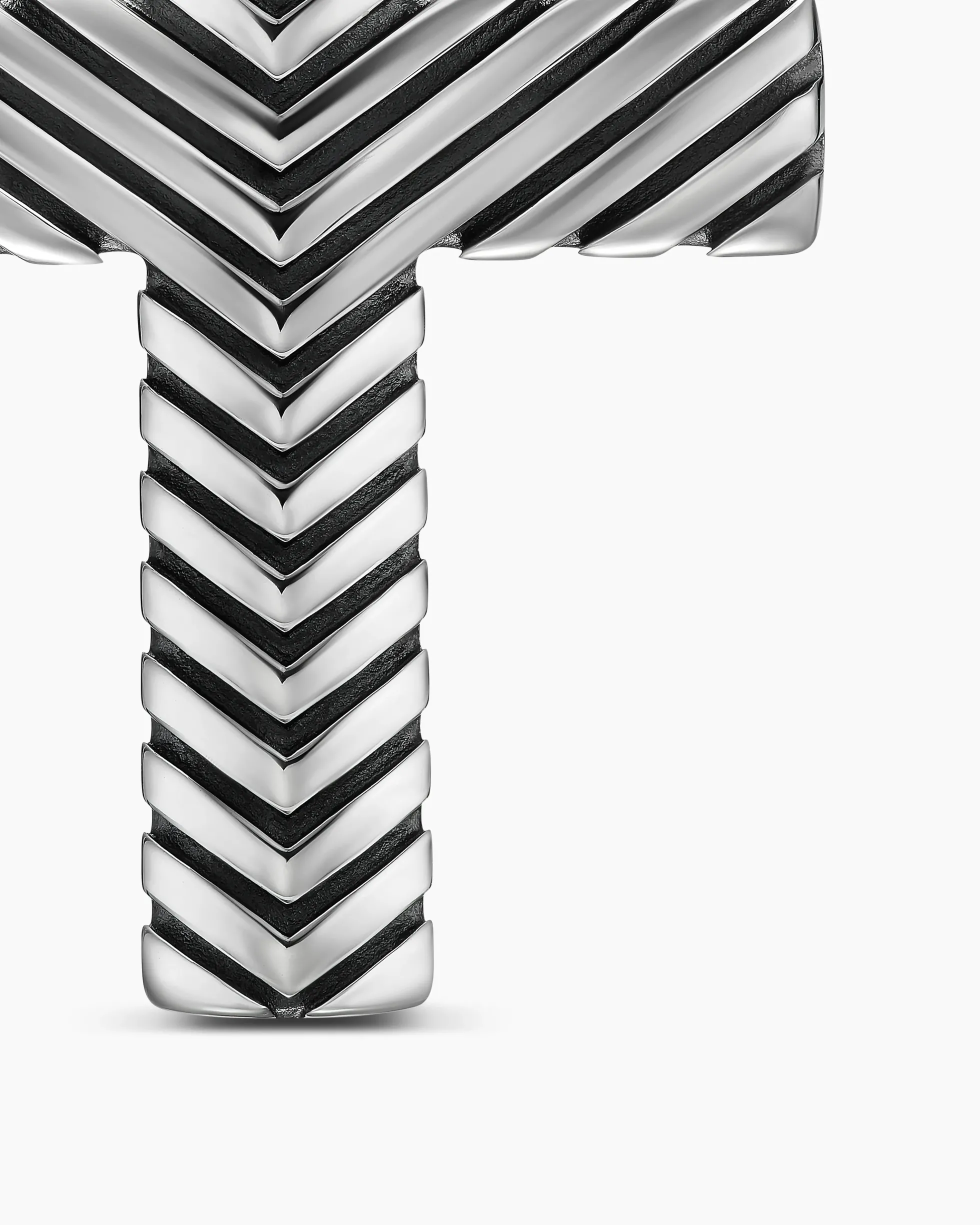 Chevron Cross Pendant Sterling Silver, 36mm