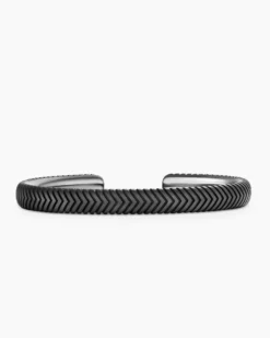 Chevron Cuff Bracelet Anthracite Titanium, 8mm