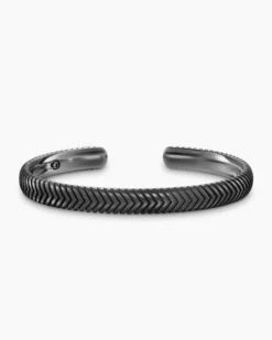 Chevron Cuff Bracelet Anthracite Titanium, 8mm
