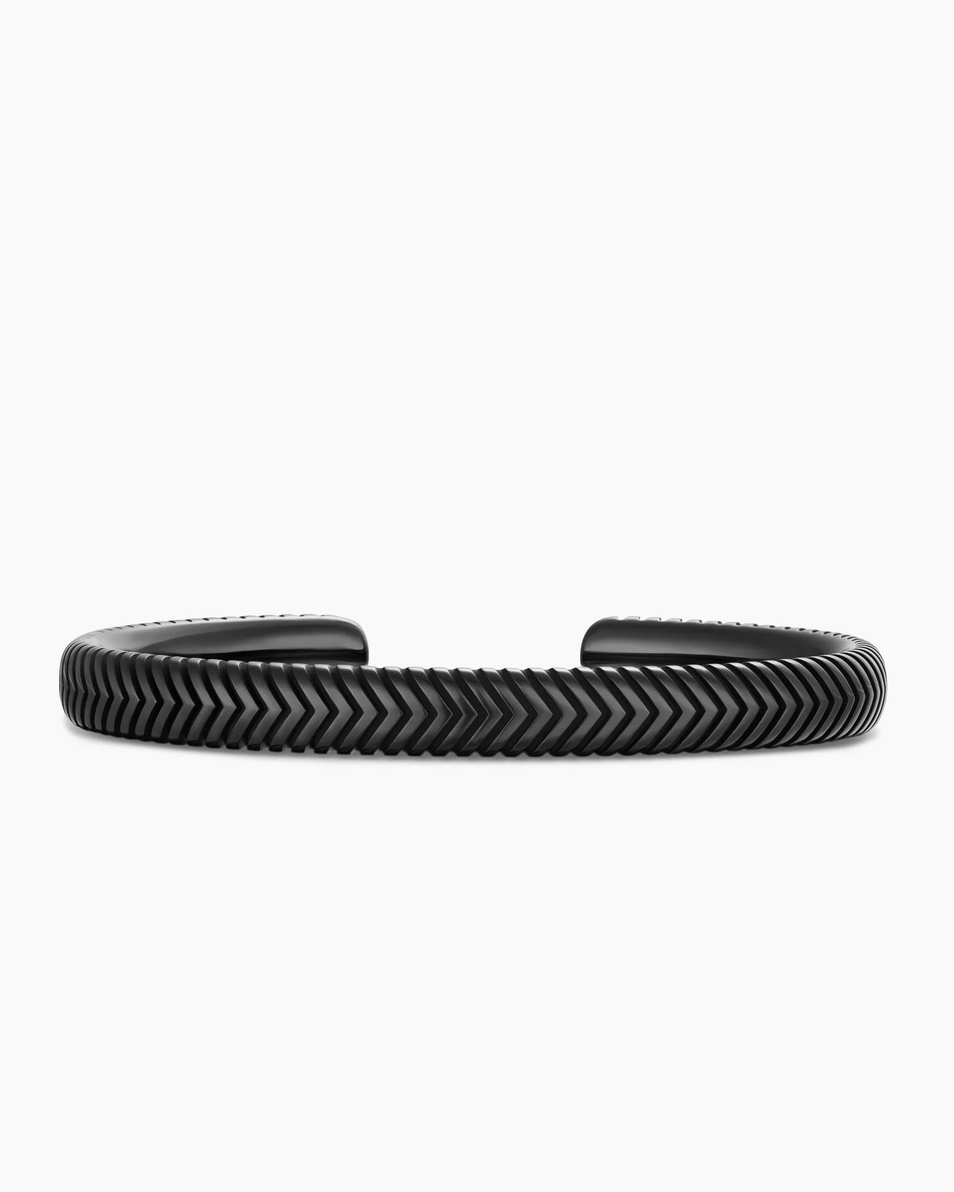 Chevron Cuff Bracelet Black Titanium, 8mm