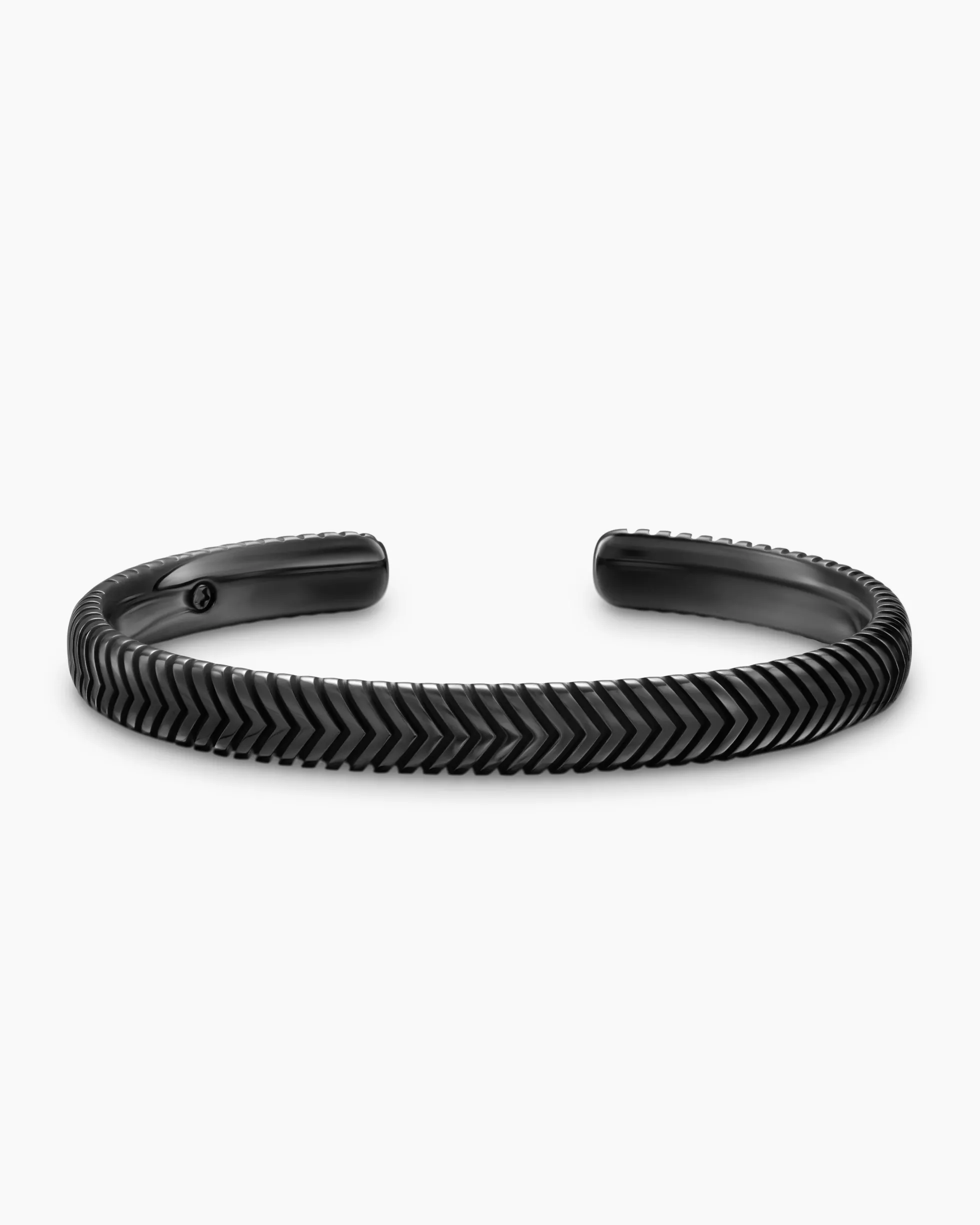 Chevron Cuff Bracelet Black Titanium, 8mm