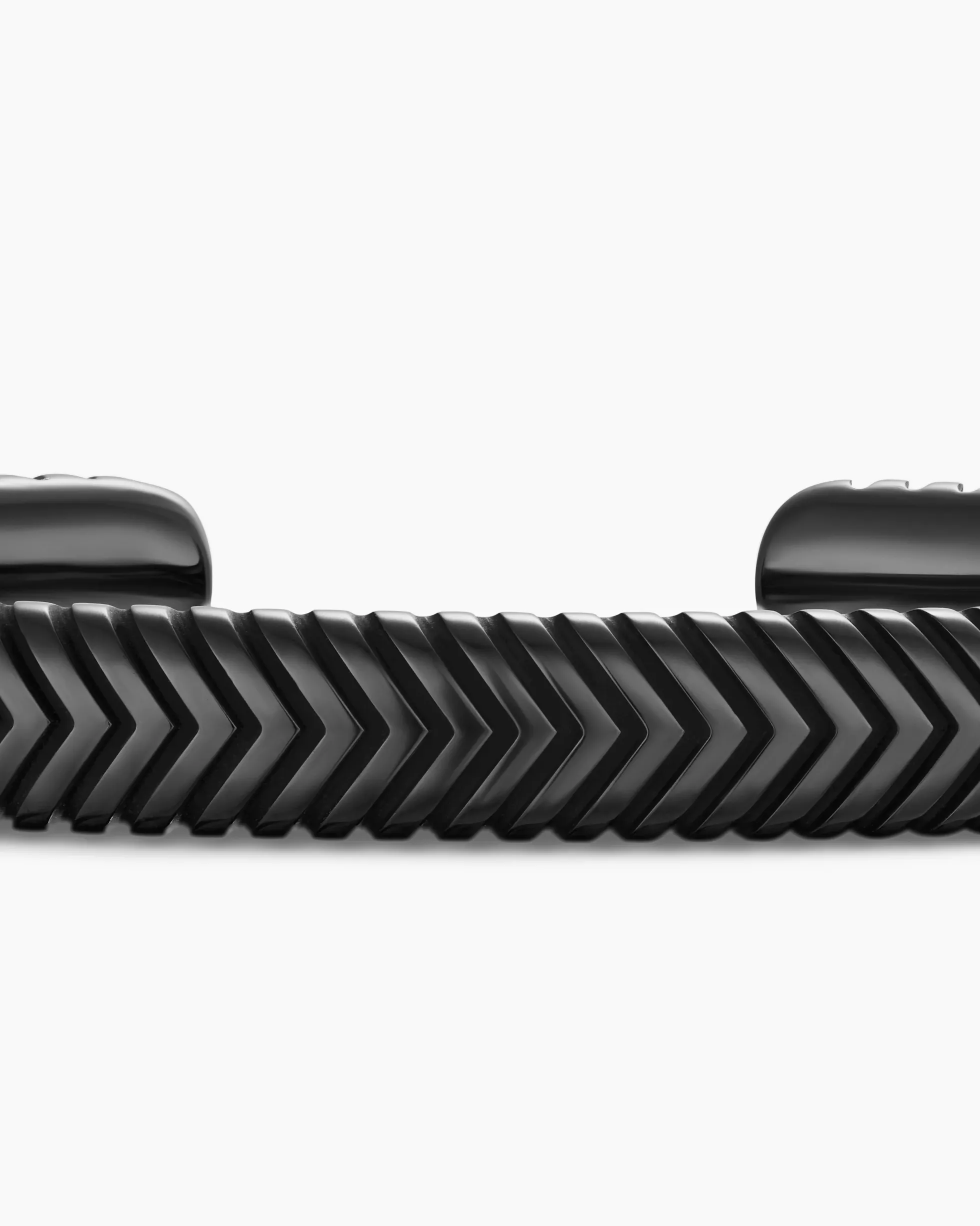 Chevron Cuff Bracelet Black Titanium, 8mm
