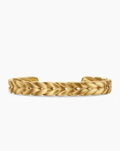 Chevron Cuff Bracelet 18K Yellow Gold, 9mm