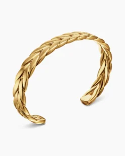 Chevron Cuff Bracelet 18K Yellow Gold, 9mm