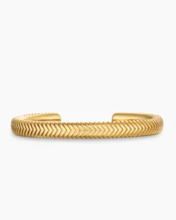 Chevron Cuff Bracelet 18K Yellow Gold, 8mm