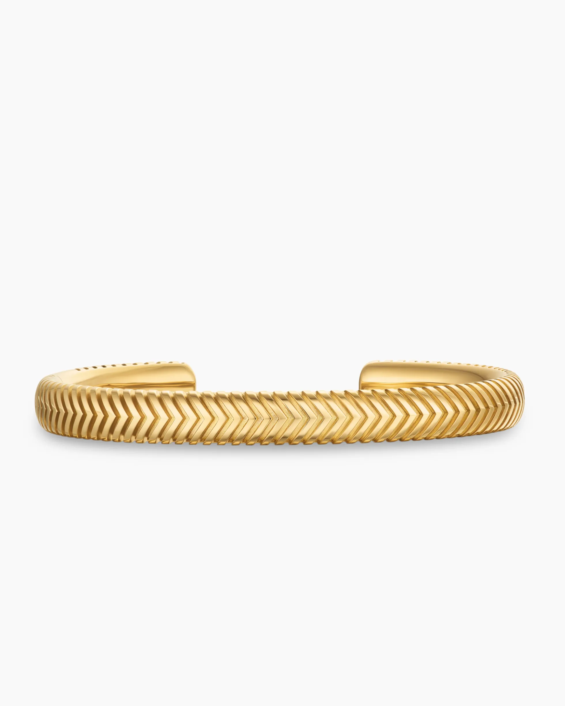Chevron Cuff Bracelet 18K Yellow Gold, 8mm