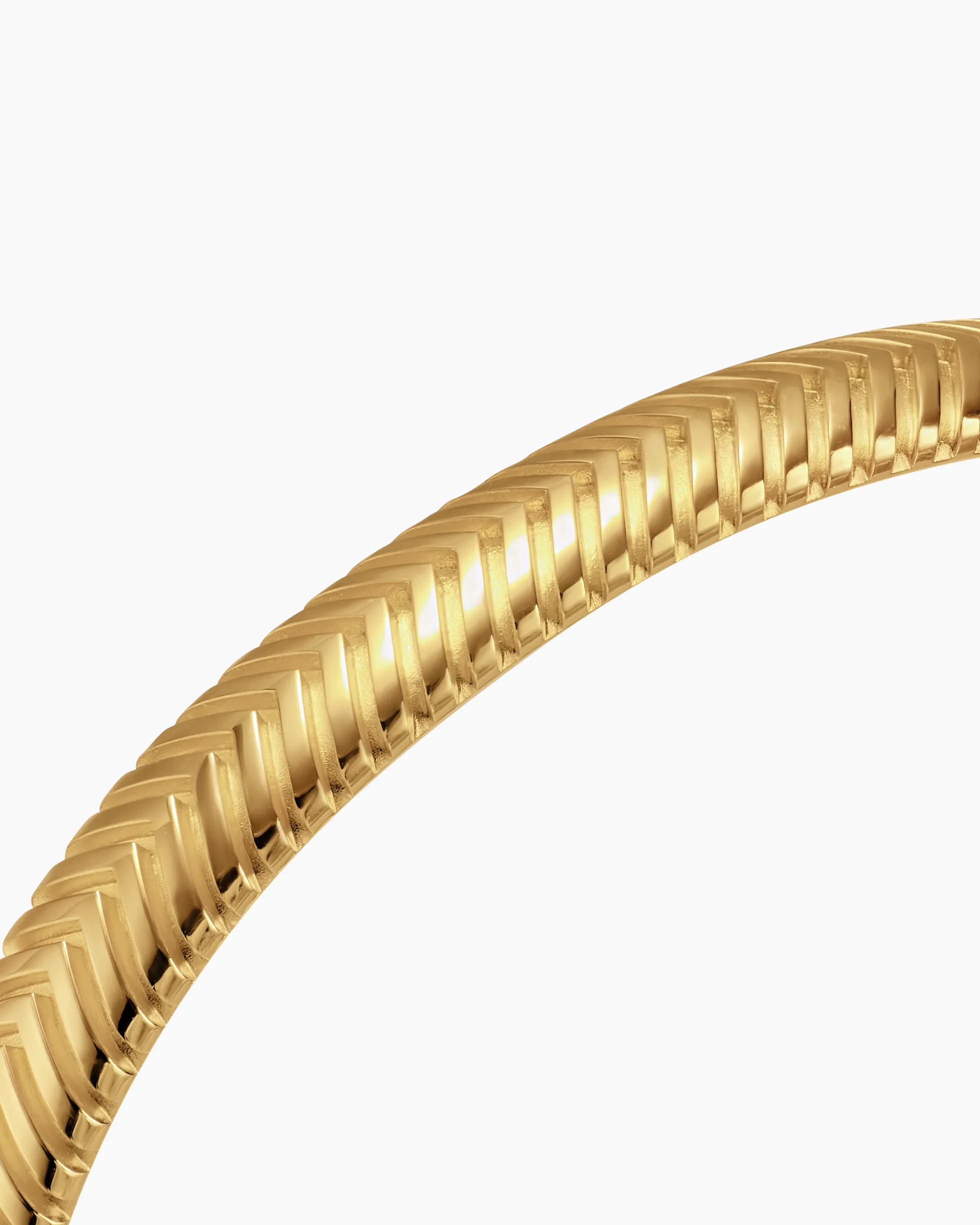 Chevron Cuff Bracelet 18K Yellow Gold, 8mm