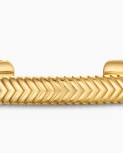 Chevron Cuff Bracelet 18K Yellow Gold, 8mm