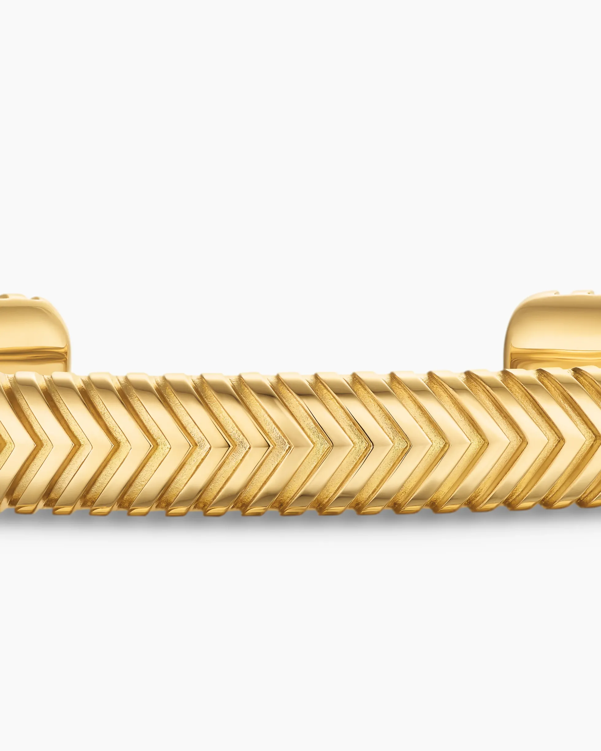 Chevron Cuff Bracelet 18K Yellow Gold, 8mm