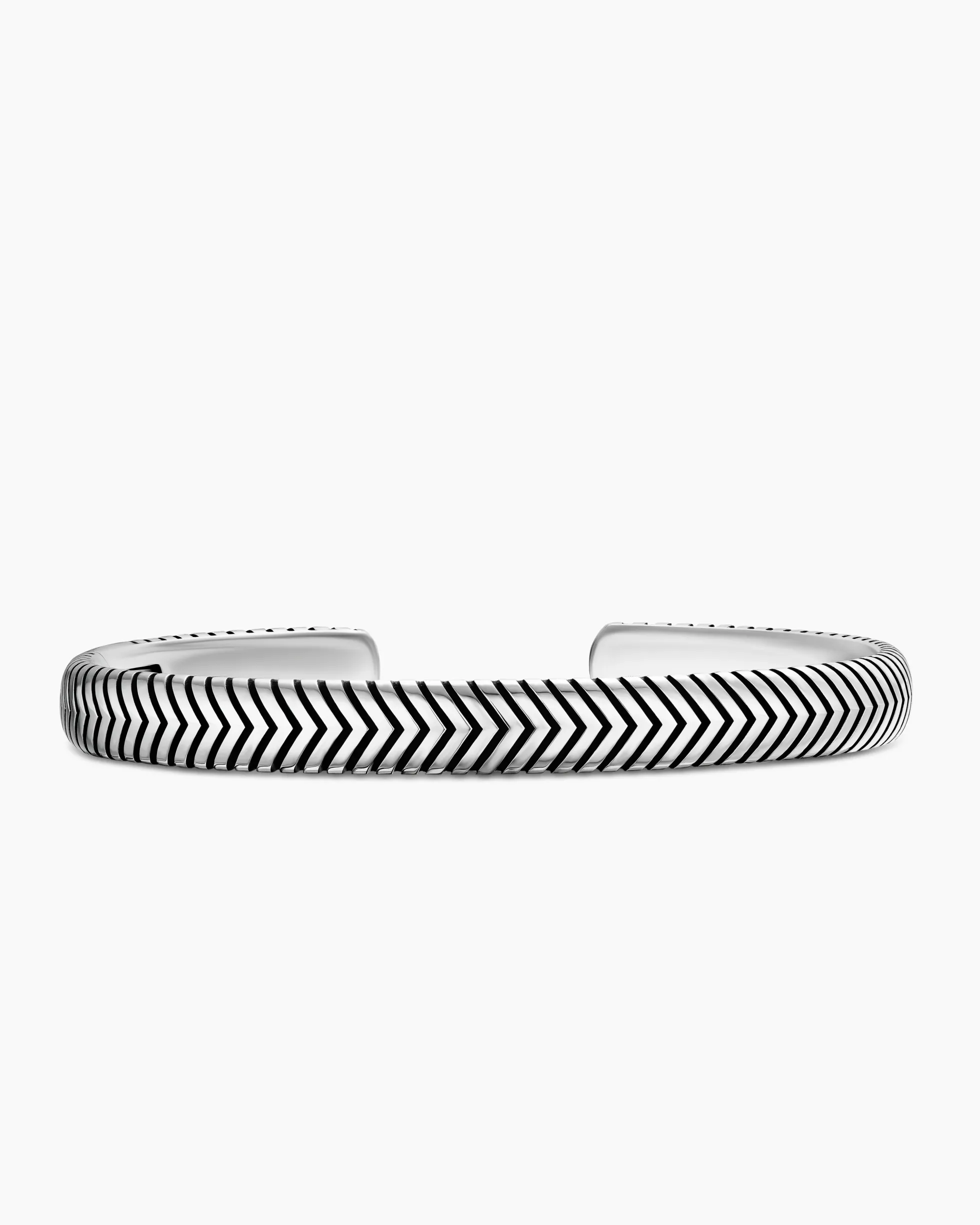 Chevron Cuff Bracelet Sterling Silver, 8mm