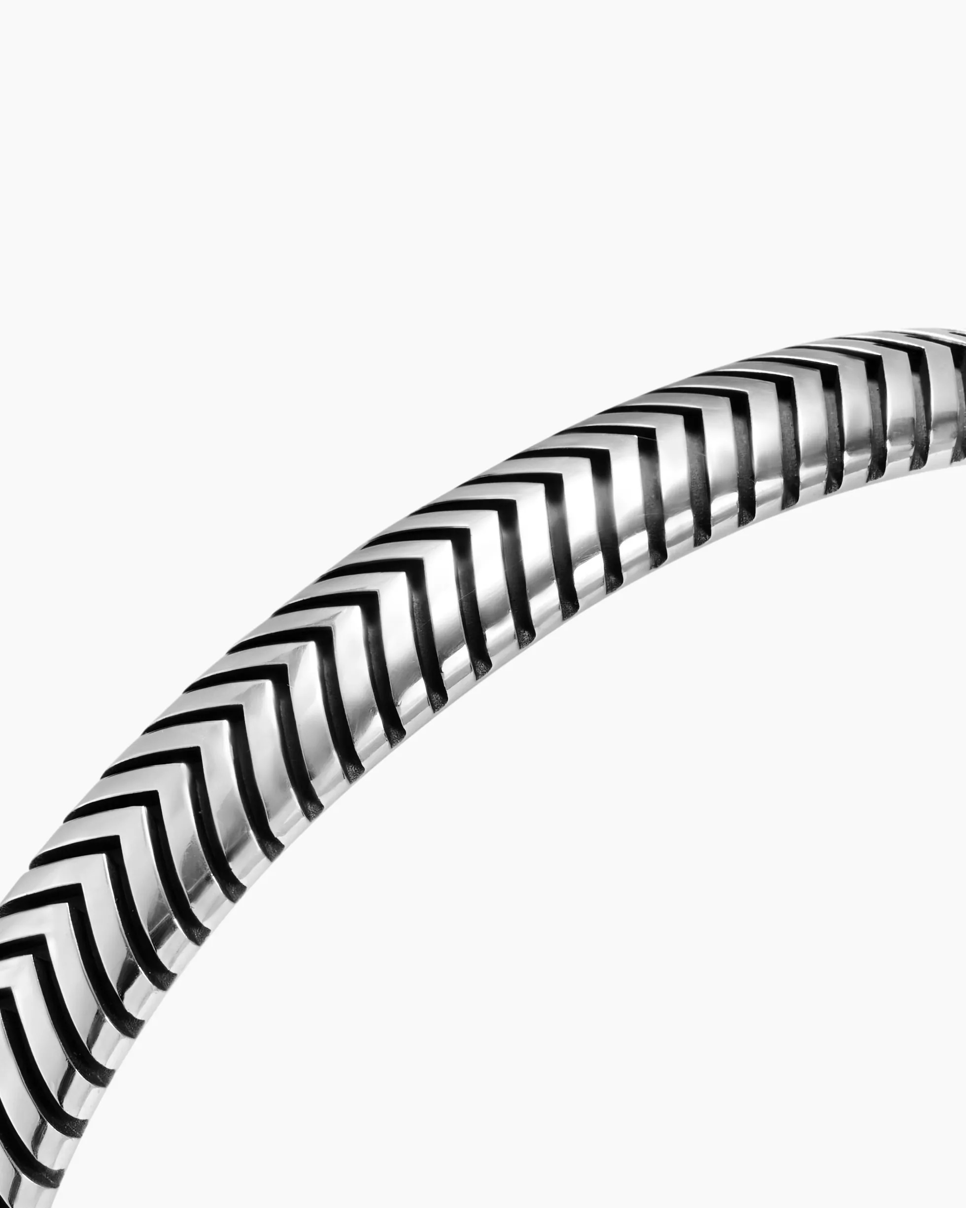 Chevron Cuff Bracelet Sterling Silver, 8mm