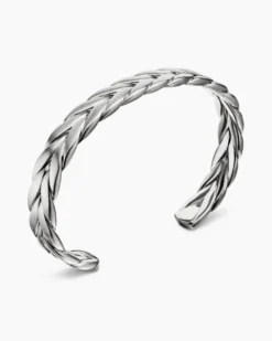 Chevron Cuff Bracelet Sterling Silver, 9mm